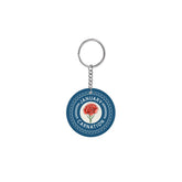 Birth Flower Round Keychain